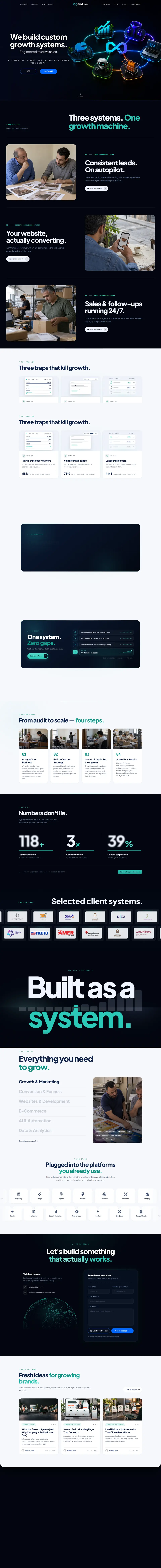 Full-length capture of the Miduva homepage, from hero to footer